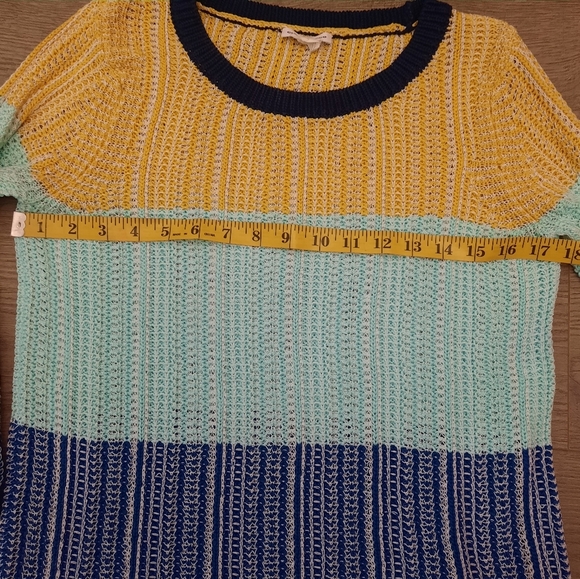 Club Monaco Color block Striped Knit Sweater Rainbow 90s - Picture 8 of 9